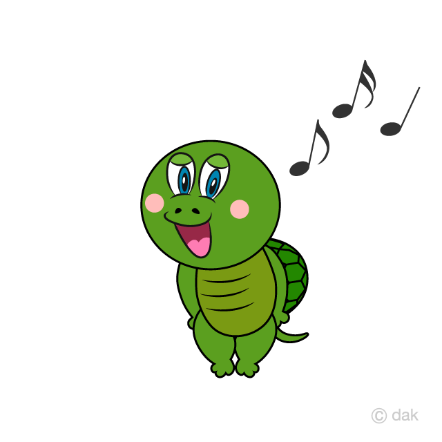 Singing Turtle Cartoon Free PNG Image｜Illustoon