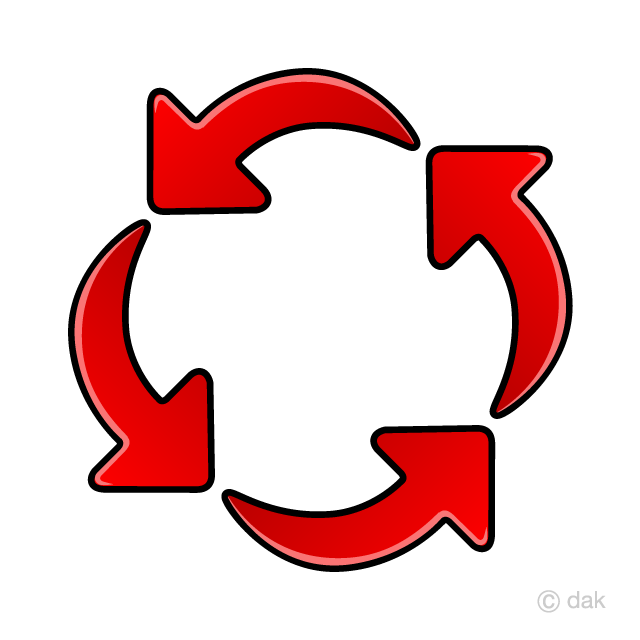Aumento del símbolo de rotación 4 flechas