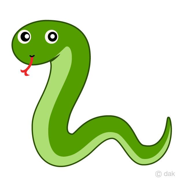 Linda serpiente verde ondulada