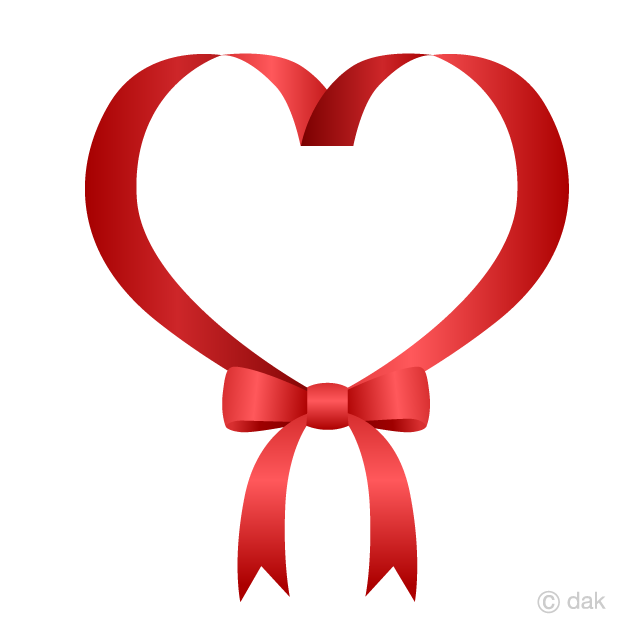 Heart Red Ribbon with bow