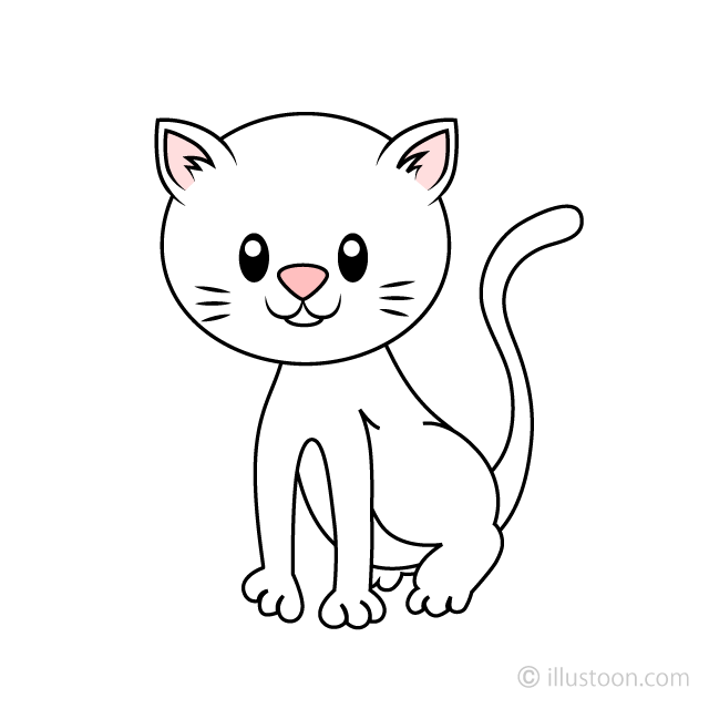 White Kitten Clip Art Free PNG Image｜Illustoon