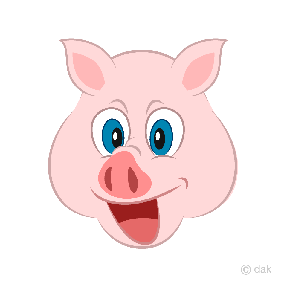 Pig Face Cartoon Free PNG Image｜Illustoon