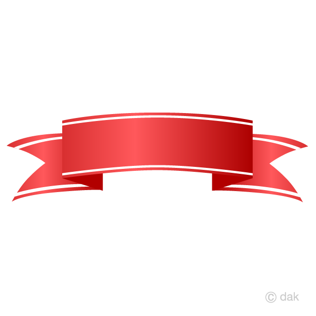 Curved Red Banner Ribbon