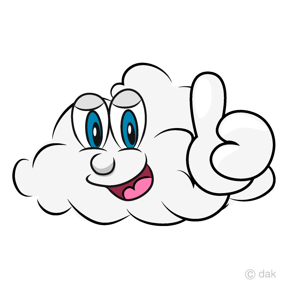 Thumbs up Cloud Cartoon Free PNG Image｜Illustoon