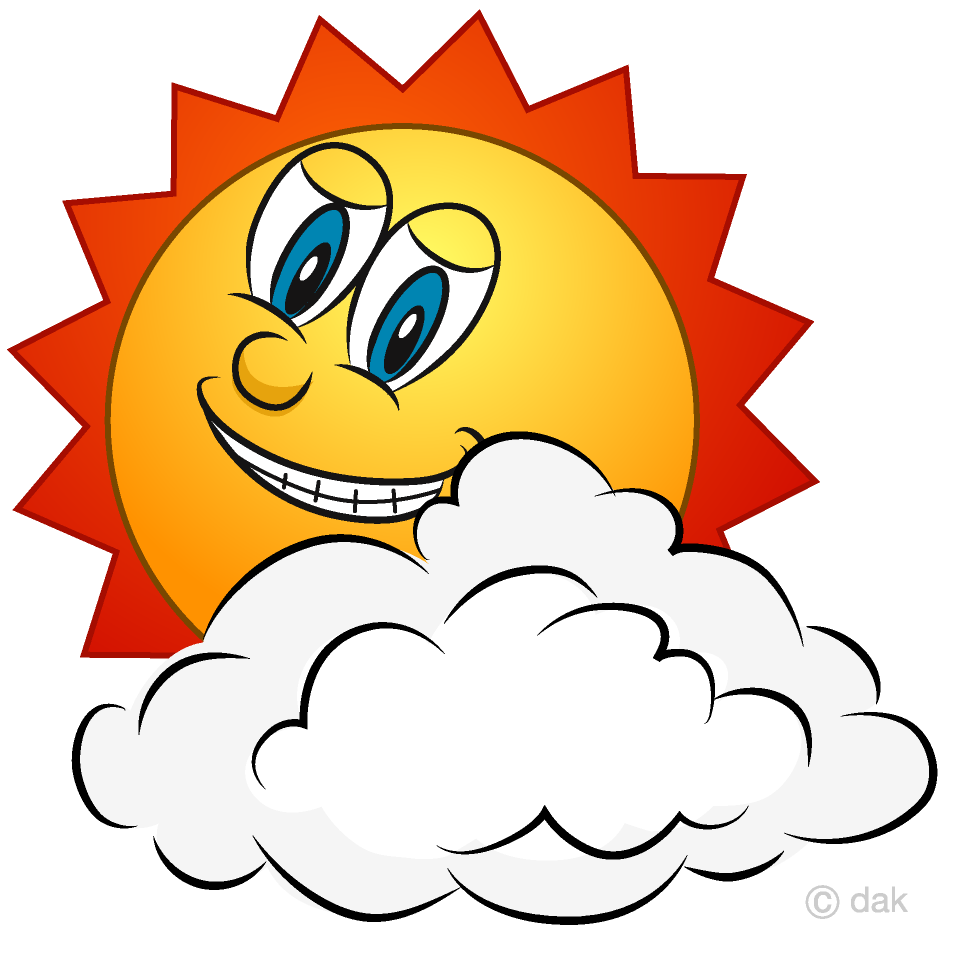 Cloud and Sun Cartoon Free PNG Image｜Illustoon