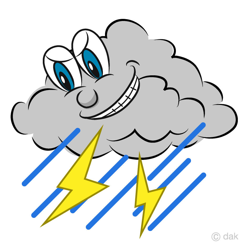 Thunder Cloud Cartoon Free PNG Image｜Illustoon
