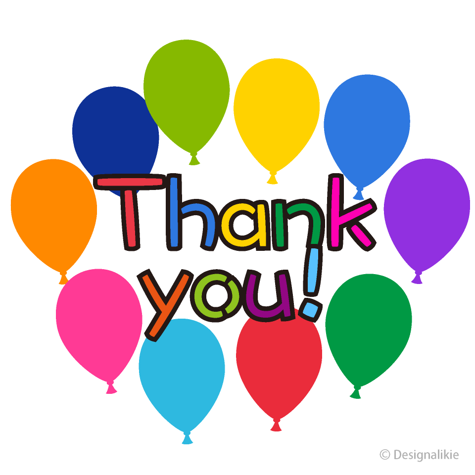 Colorful Balloons Thank You Clip Art Free PNG Image｜Illustoon