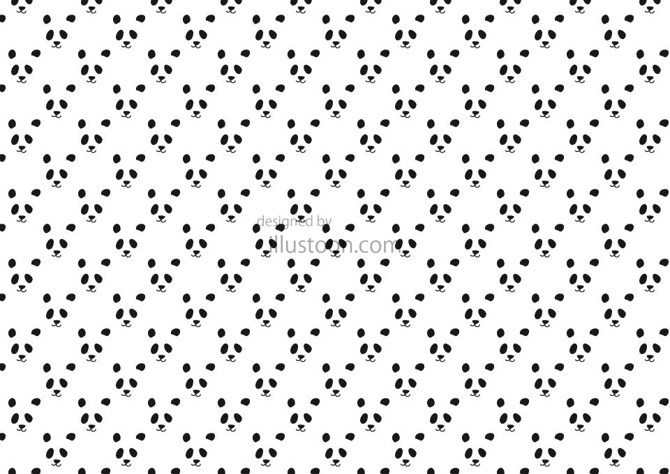 Panda Face Pattern Wallpaper Free PNG
