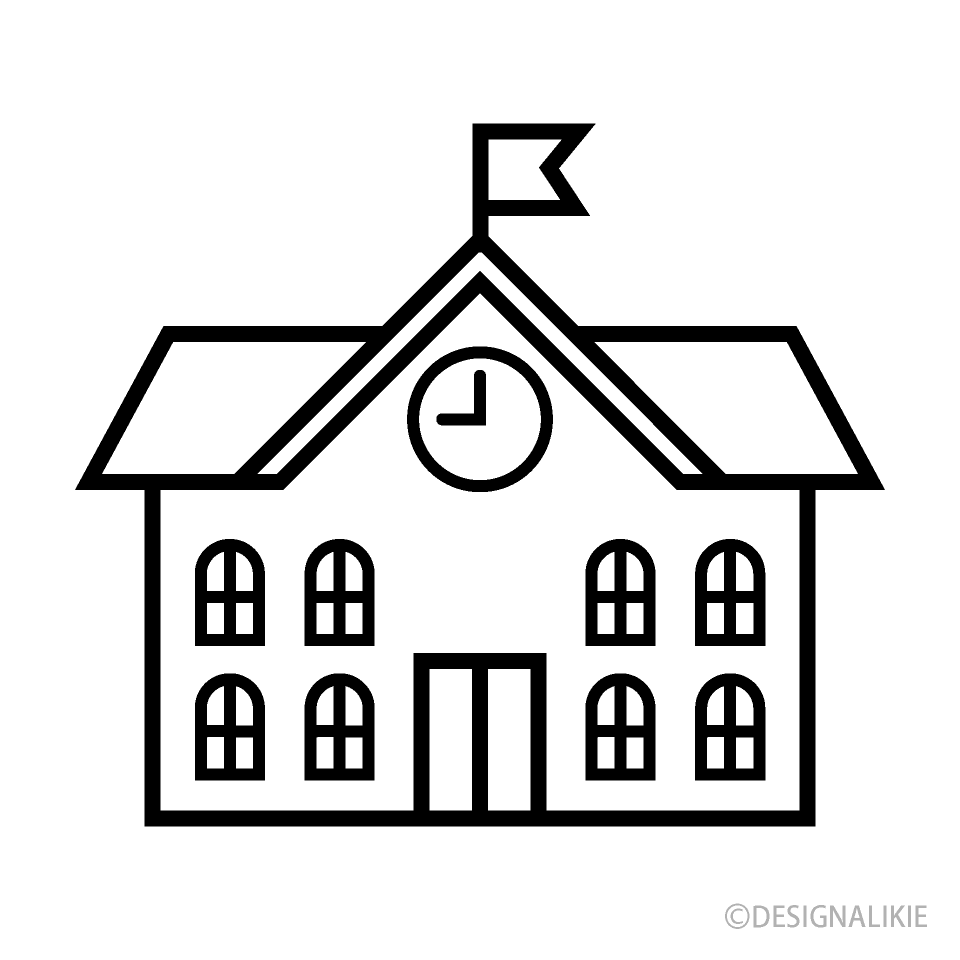 school black and white clipart