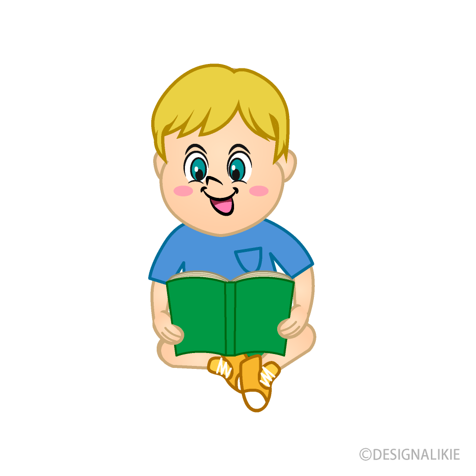 Niño leyendo Gratis Dibujos Animados Imágene｜Illustoon ES