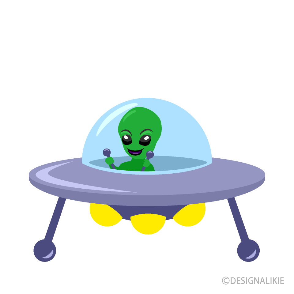 Alien and UFO Clip Art Free PNG Image｜Illustoon