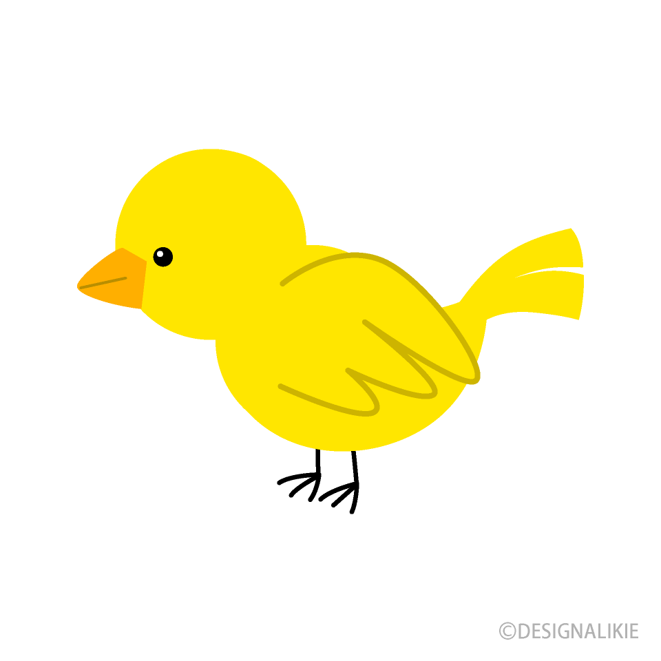 Dibujos animados lindo pájaro amarillo volando  Vector Premium