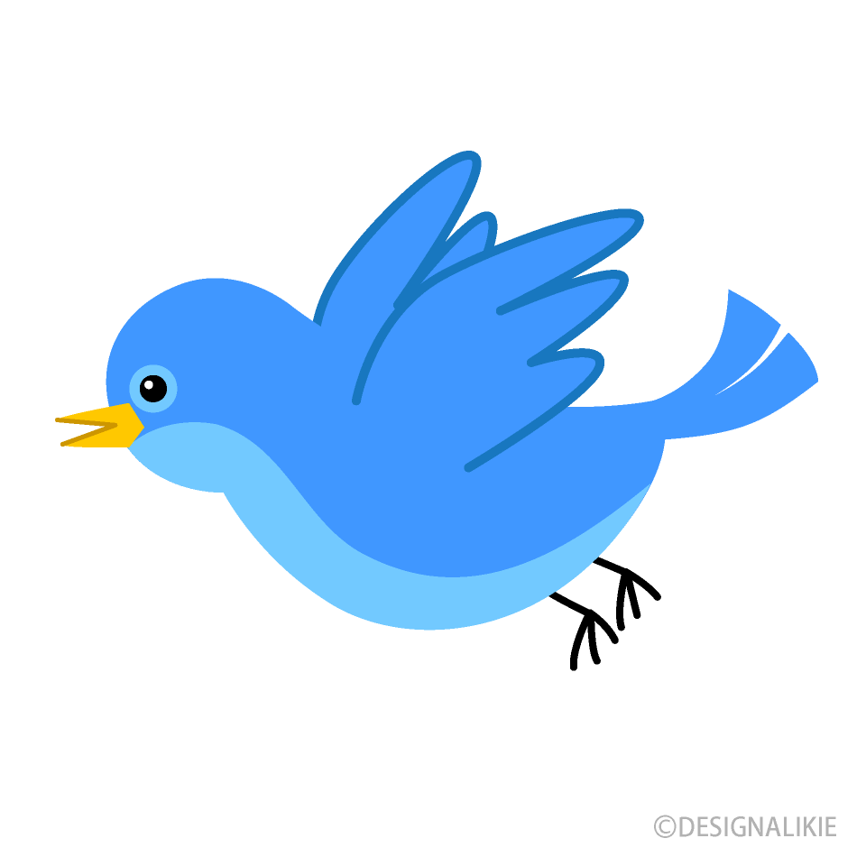Flying Cute Blue Bird Clip Art Free PNG Image｜Illustoon