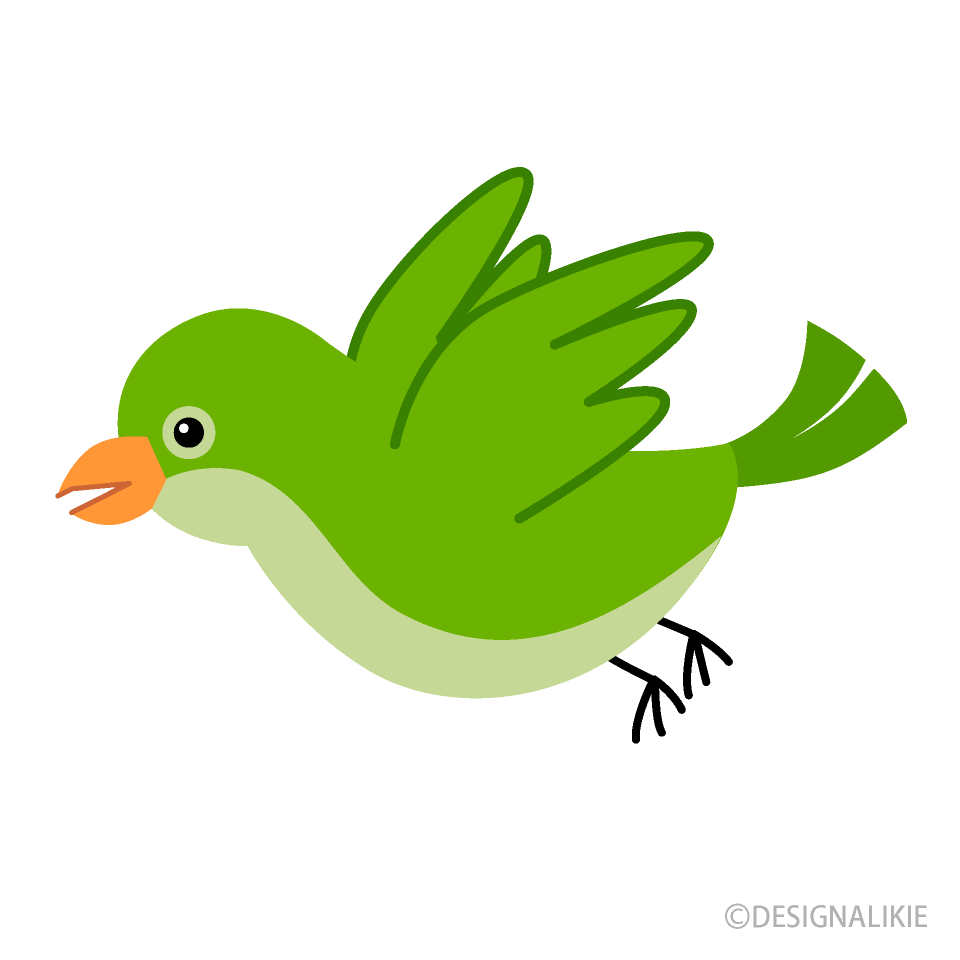 Flying Cute Green Bird