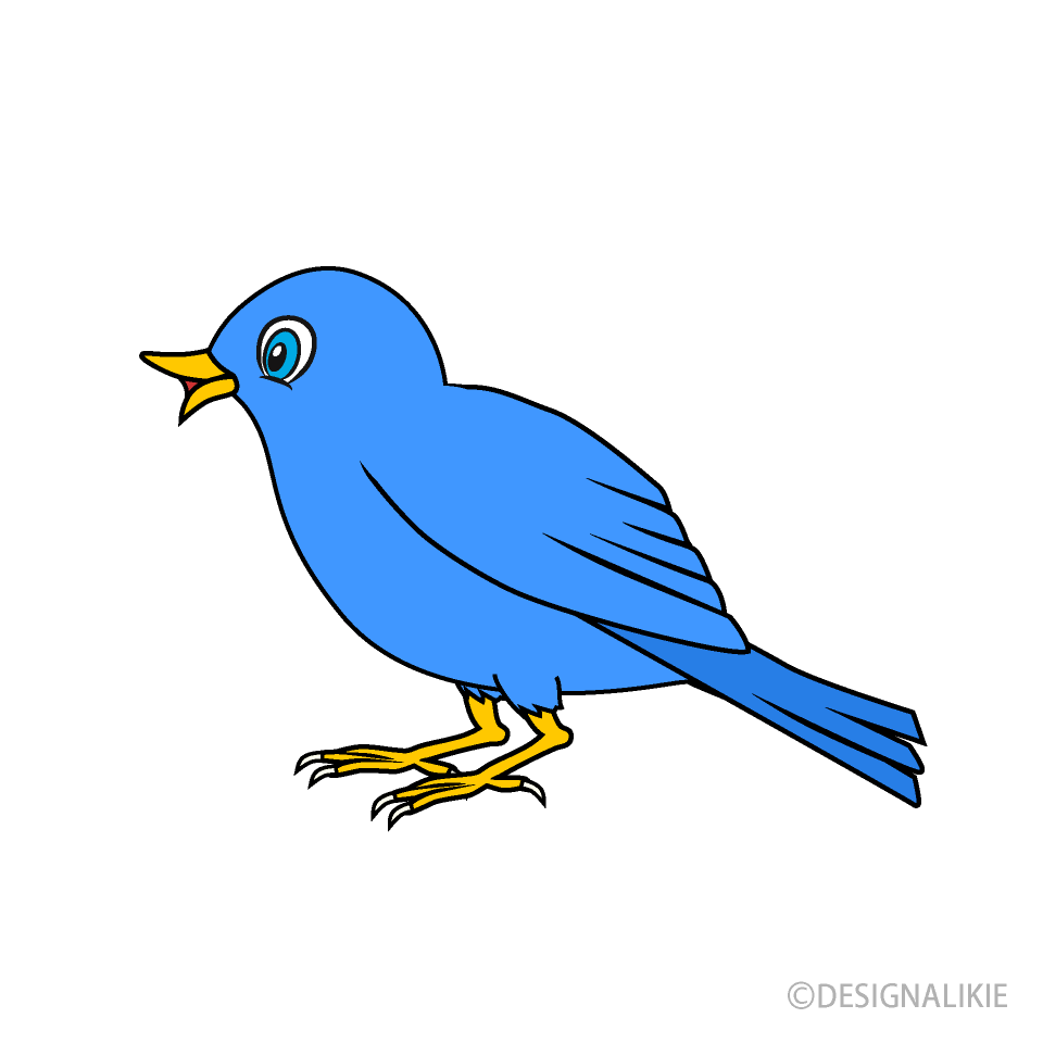 Blue Bird Cartoon Free PNG Image｜Illustoon