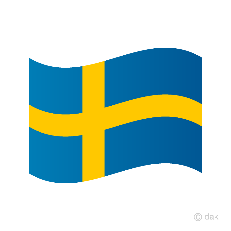 Ondeando la bandera de Suecia