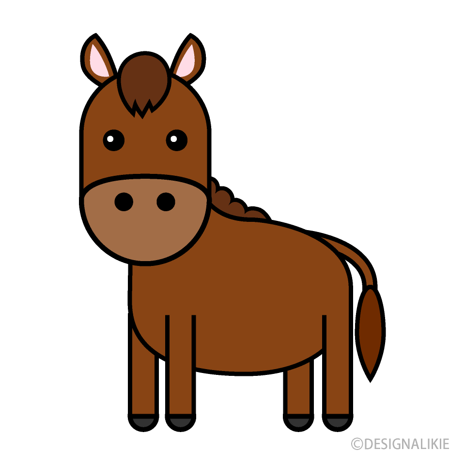 Cute Horse Cartoon Free PNG Image｜Illustoon