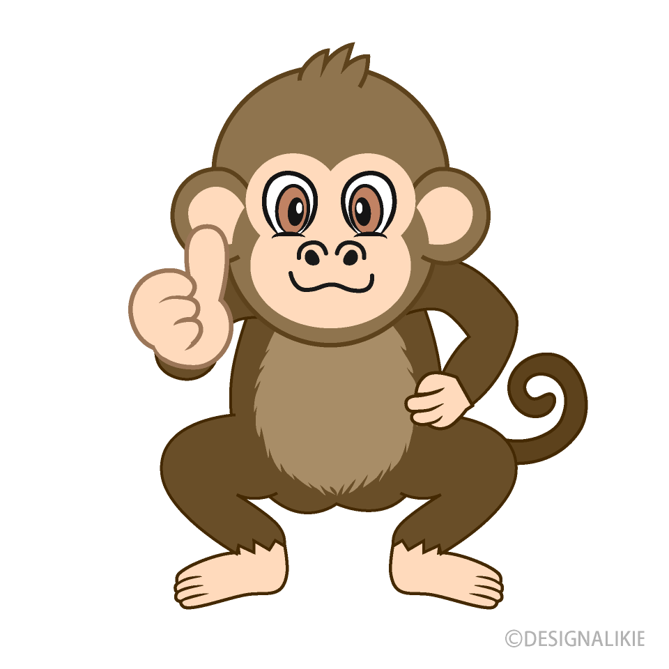 Thumbs up Monkey Cartoon Free PNG Image｜Illustoon
