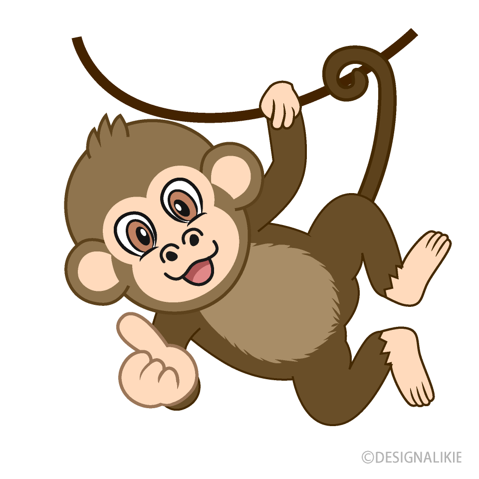 Hanging Monkey Cartoon Free PNG Image｜Illustoon