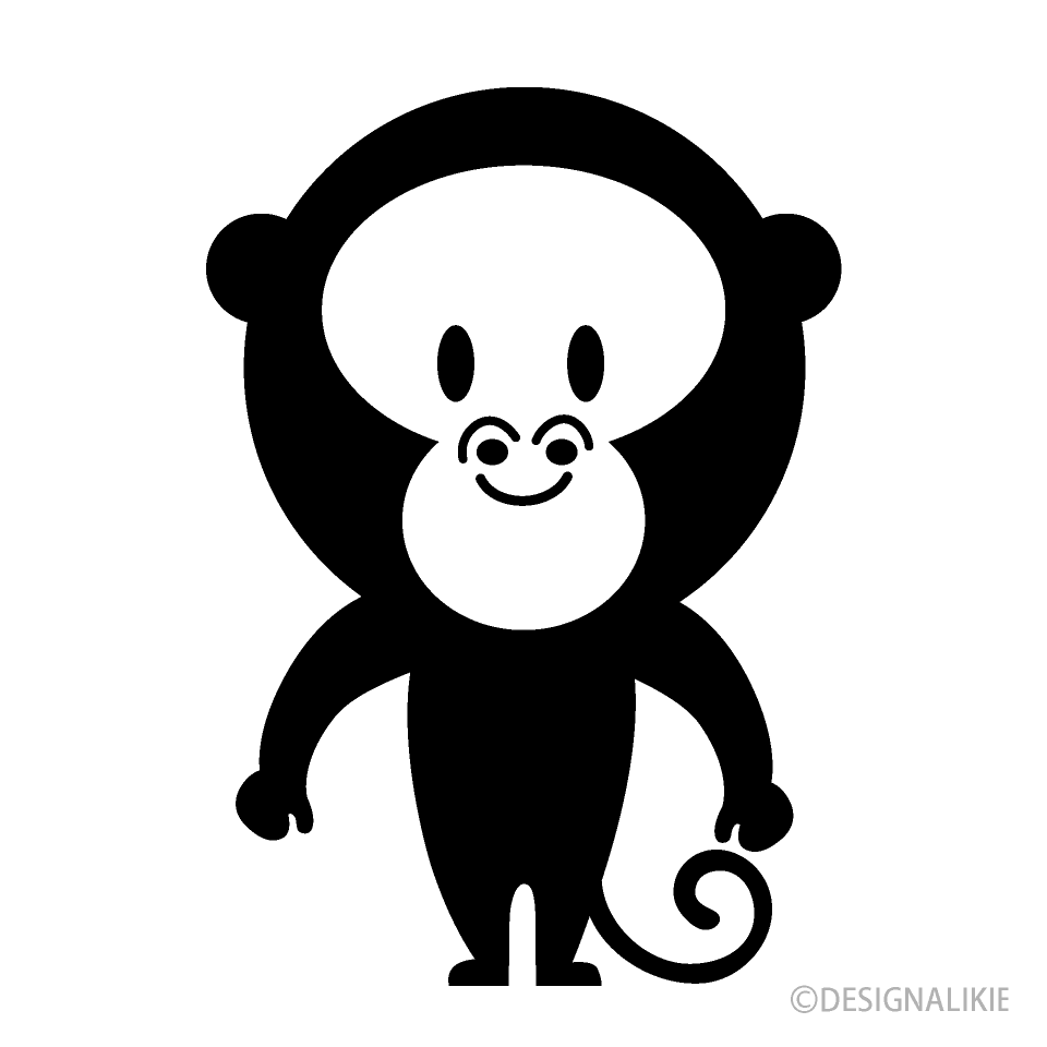 Cute Monkey Black and White
