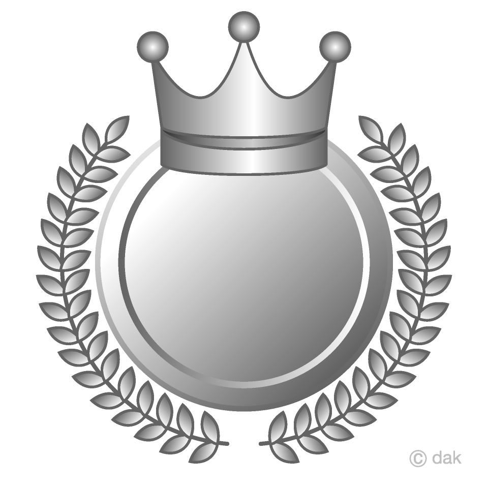 Medalla de encaje de hoja de corona de plata
