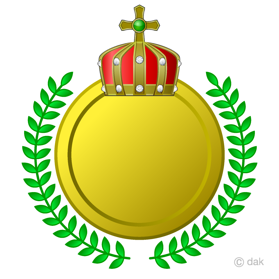 Medalla de corona y hoja de oro