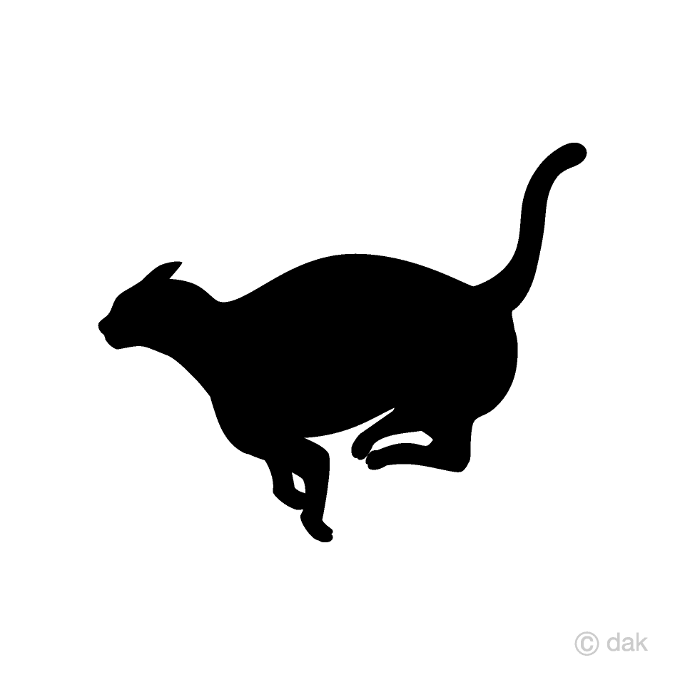 Dash Running Cat Silhouette