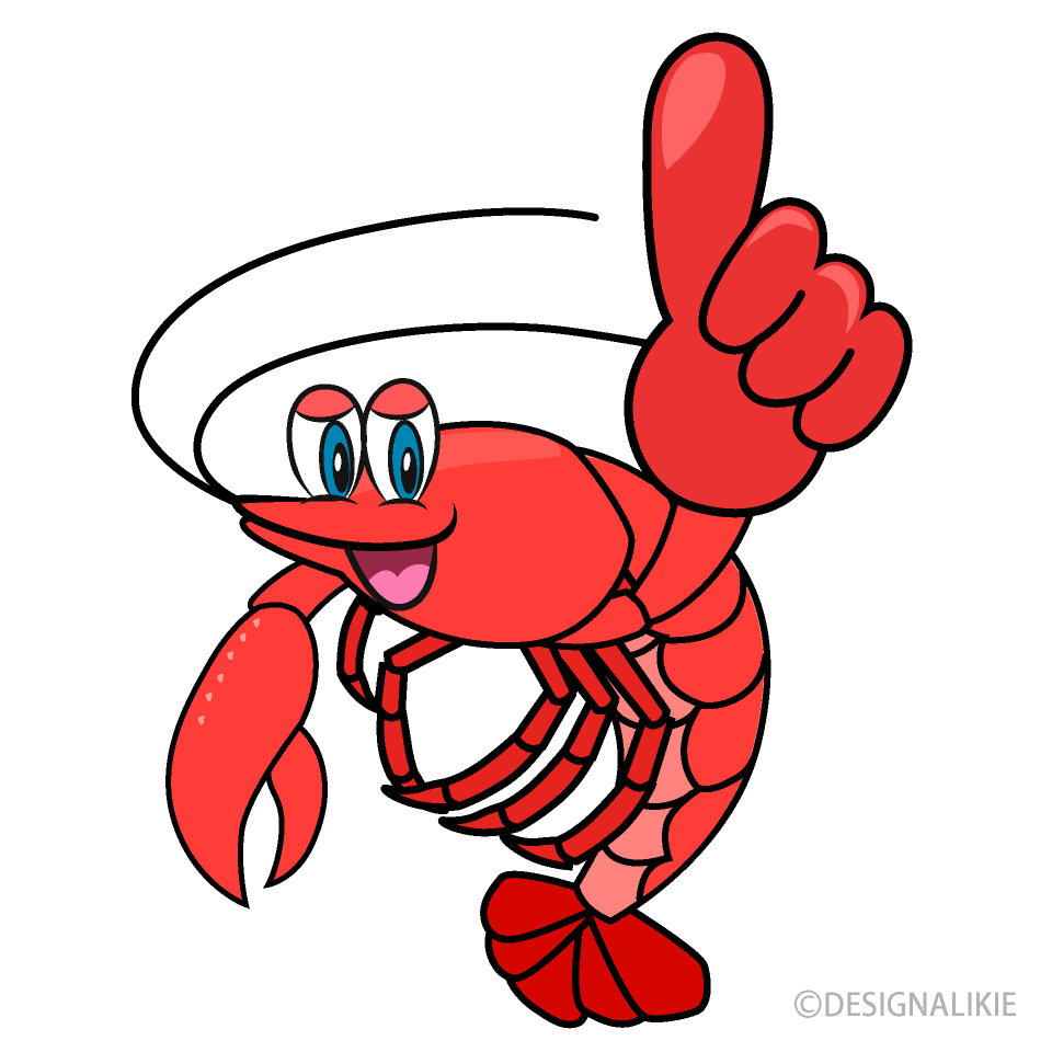 Pointing Lobster Cartoon Free PNG Image｜Illustoon