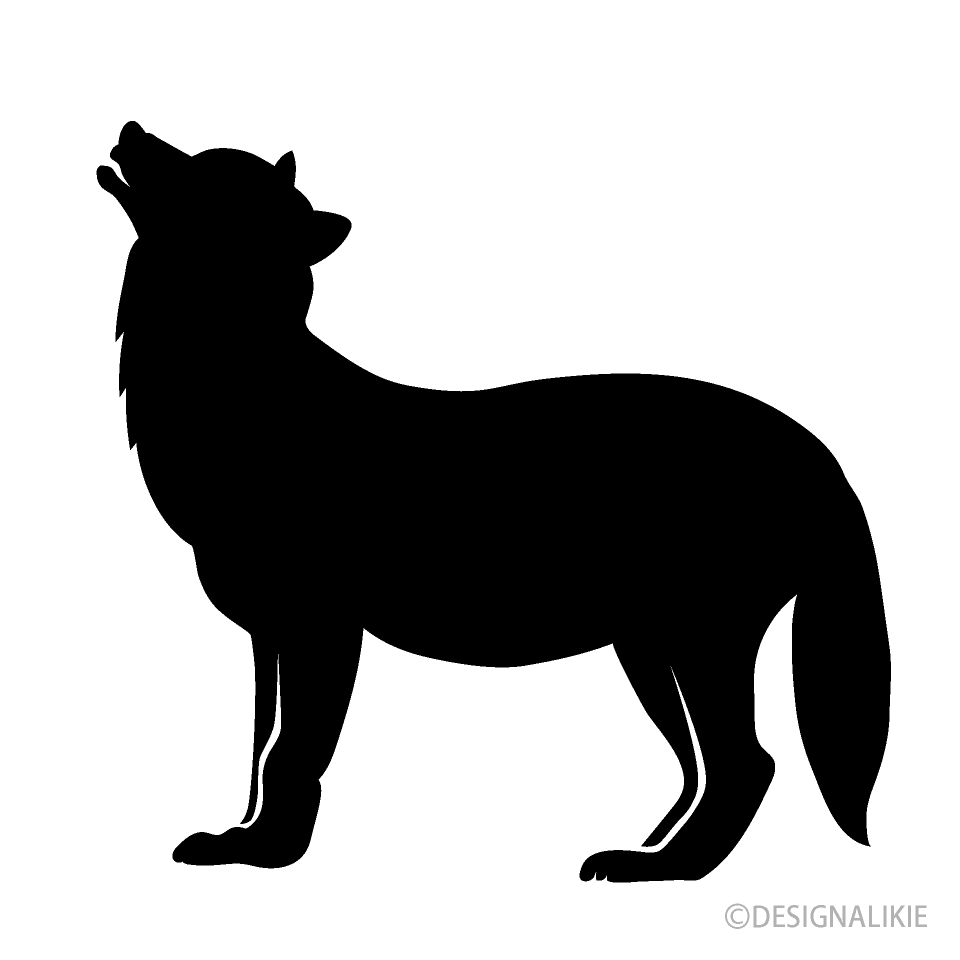 Wolf Looking up Silhouette