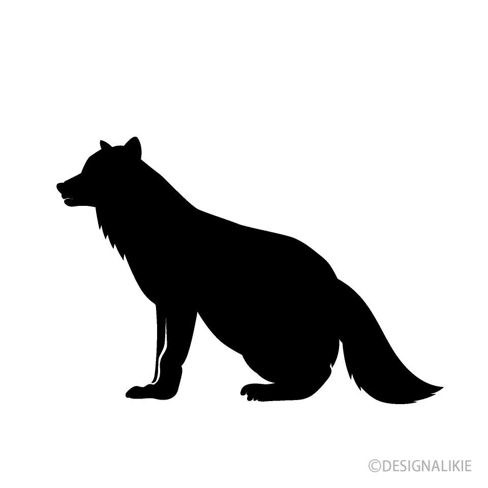 Sitting Wolf Silhouette Clip Art Free Png Image Illustoon