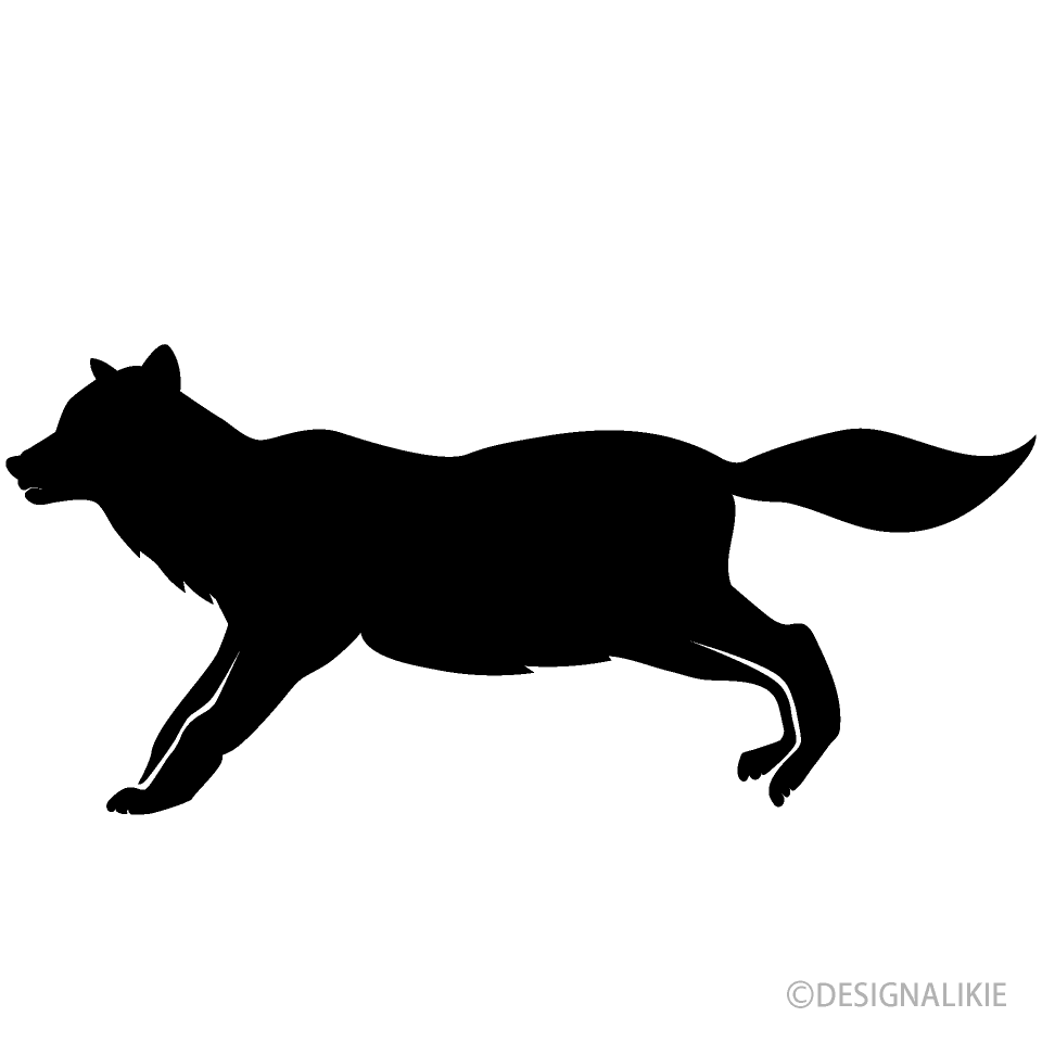 Running Wolf Silhouette Clip Art Free Png Image Illustoon