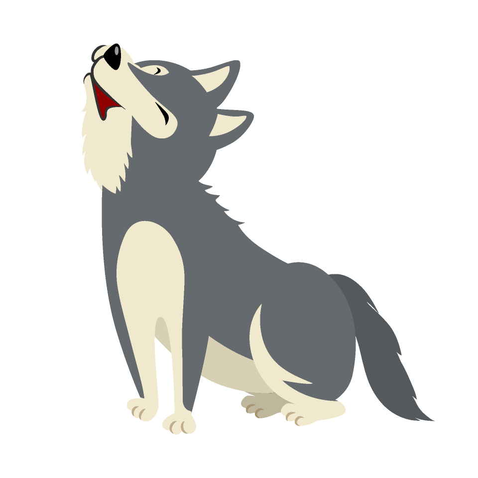 howling wolf head clip art