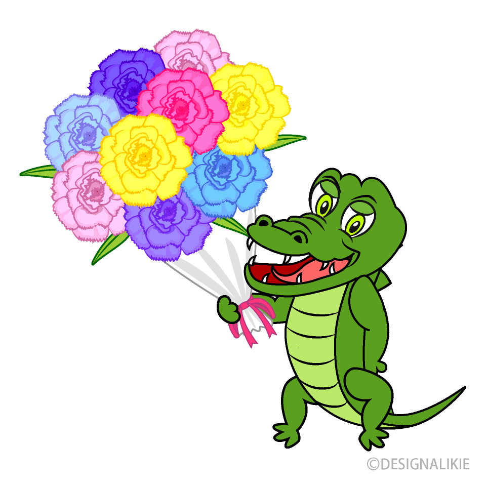Crocodile Giving Bouquet