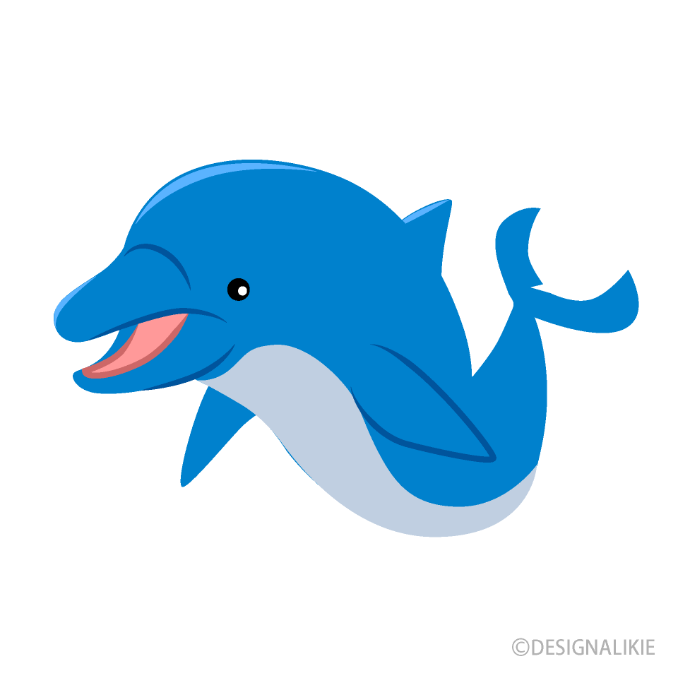 Delfín nadando Gratis Dibujos Animados Imágene｜Illustoon ES