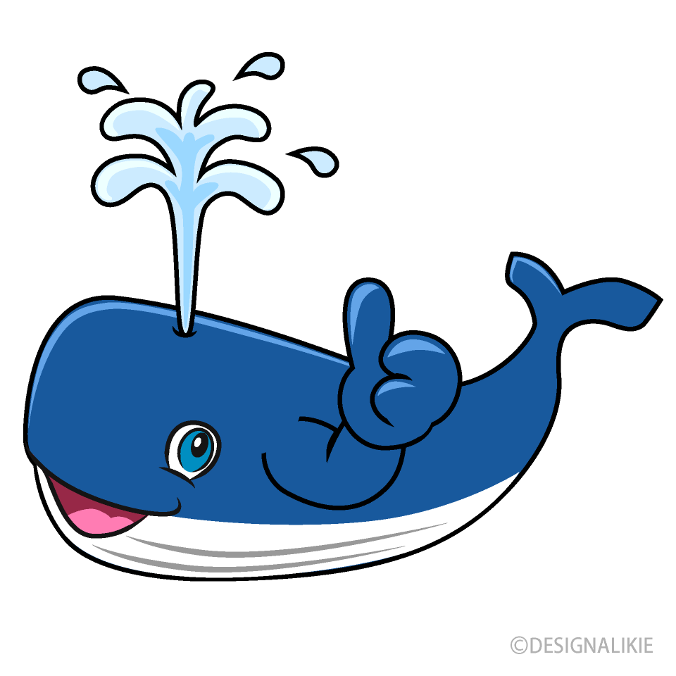 Thumbs up Whale Cartoon Free PNG Image｜Illustoon