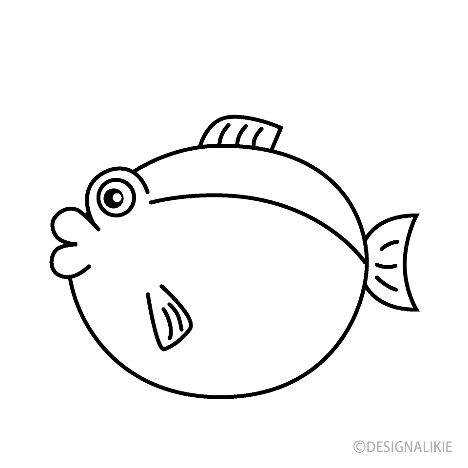 Pufferfish Black and White