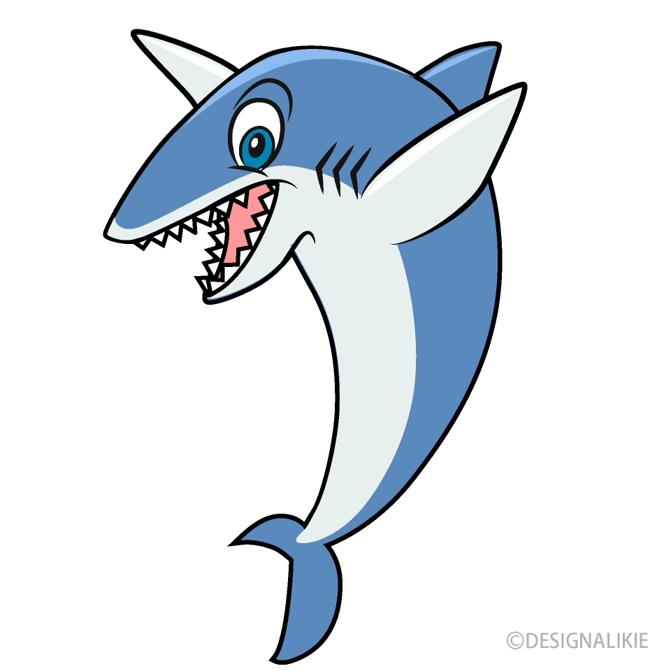 Surprising Shark Cartoon Free PNG Image｜Illustoon