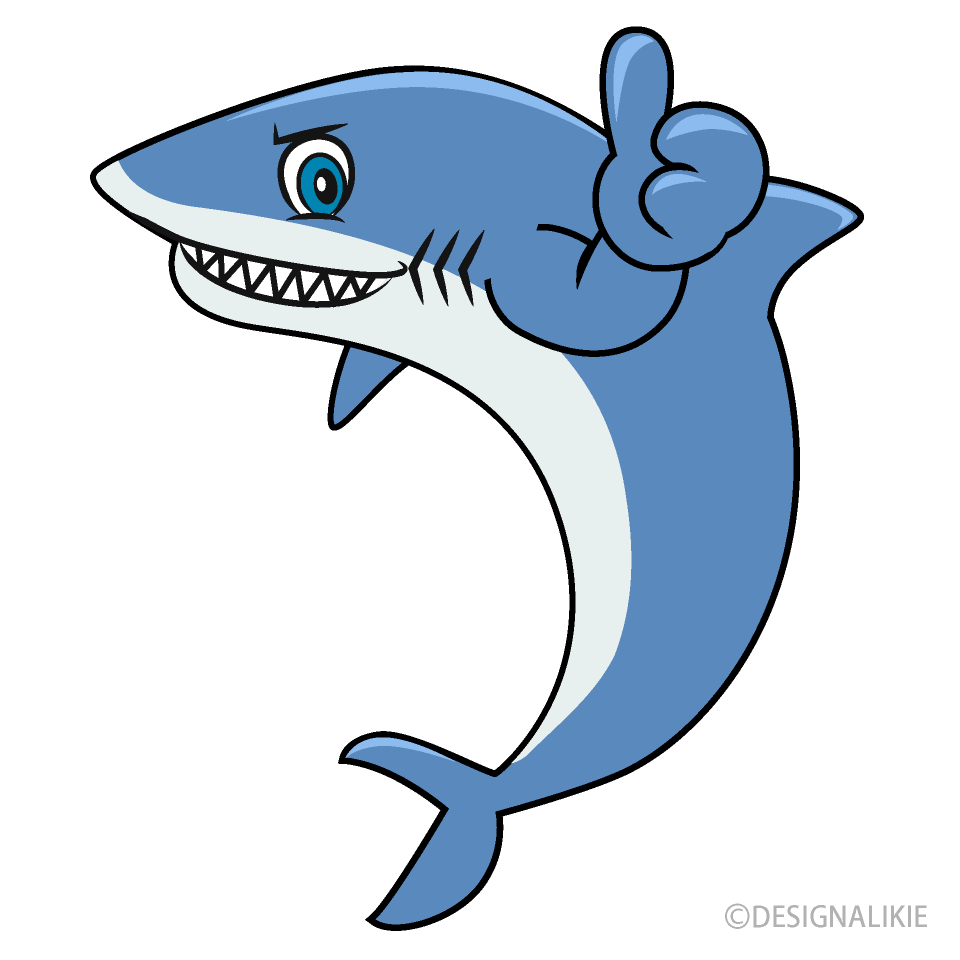 Thumbs up Shark Cartoon Free PNG Image｜Illustoon