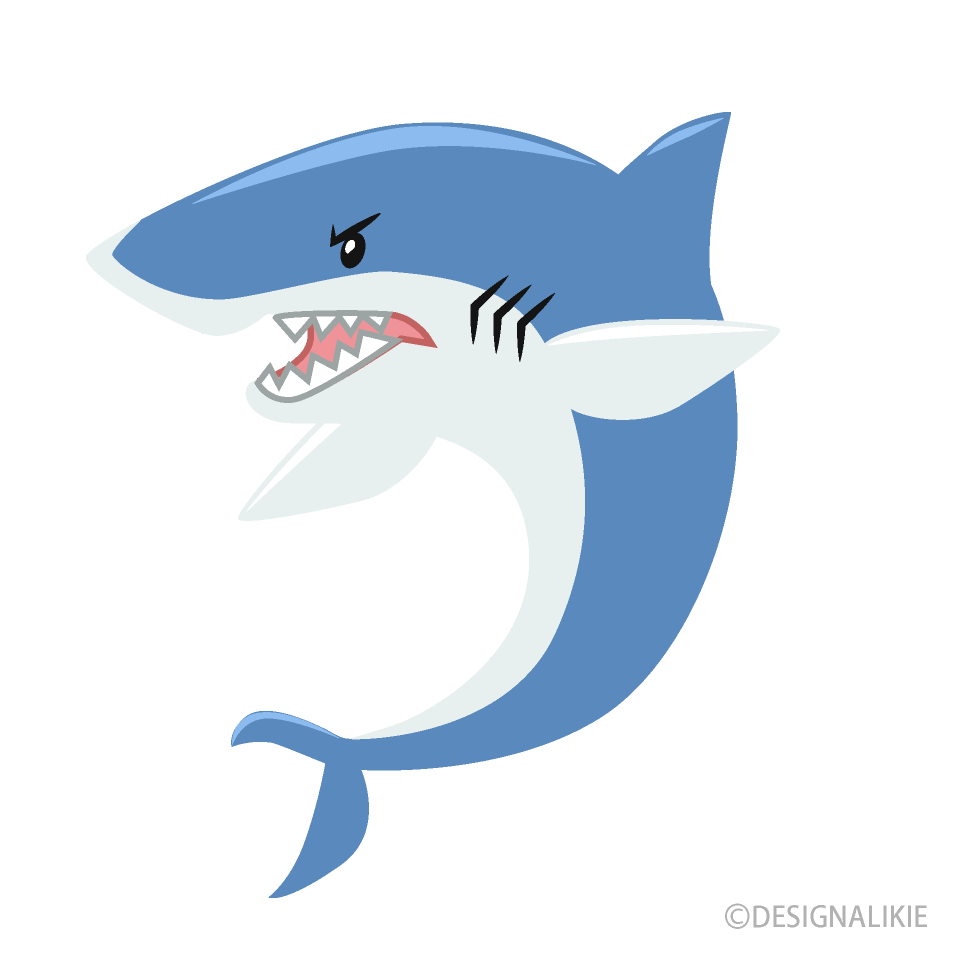 Cute Angry Shark Clip Art Free Png Image Illustoon