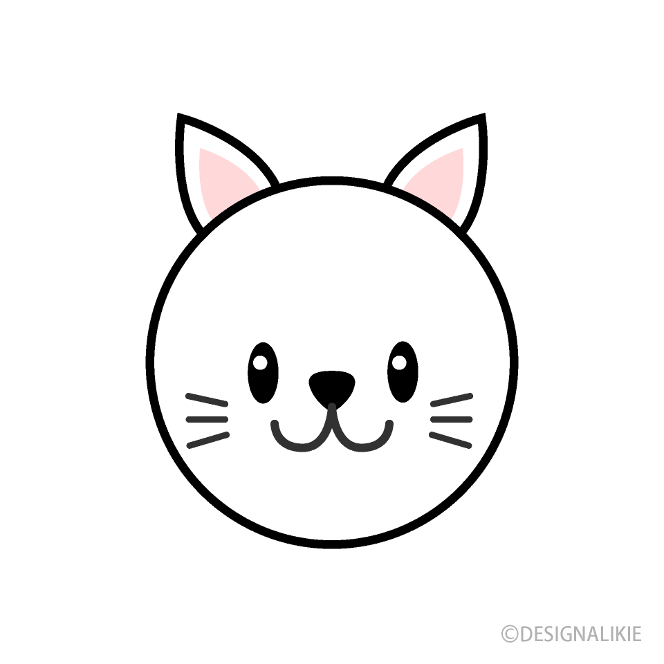 Simple Cat Face Clip Art Free PNG Image｜Illustoon