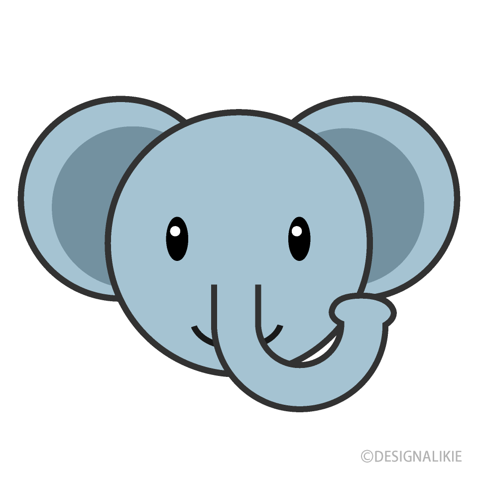 Simple Elephant Face Clip Art Free PNG Image｜Illustoon