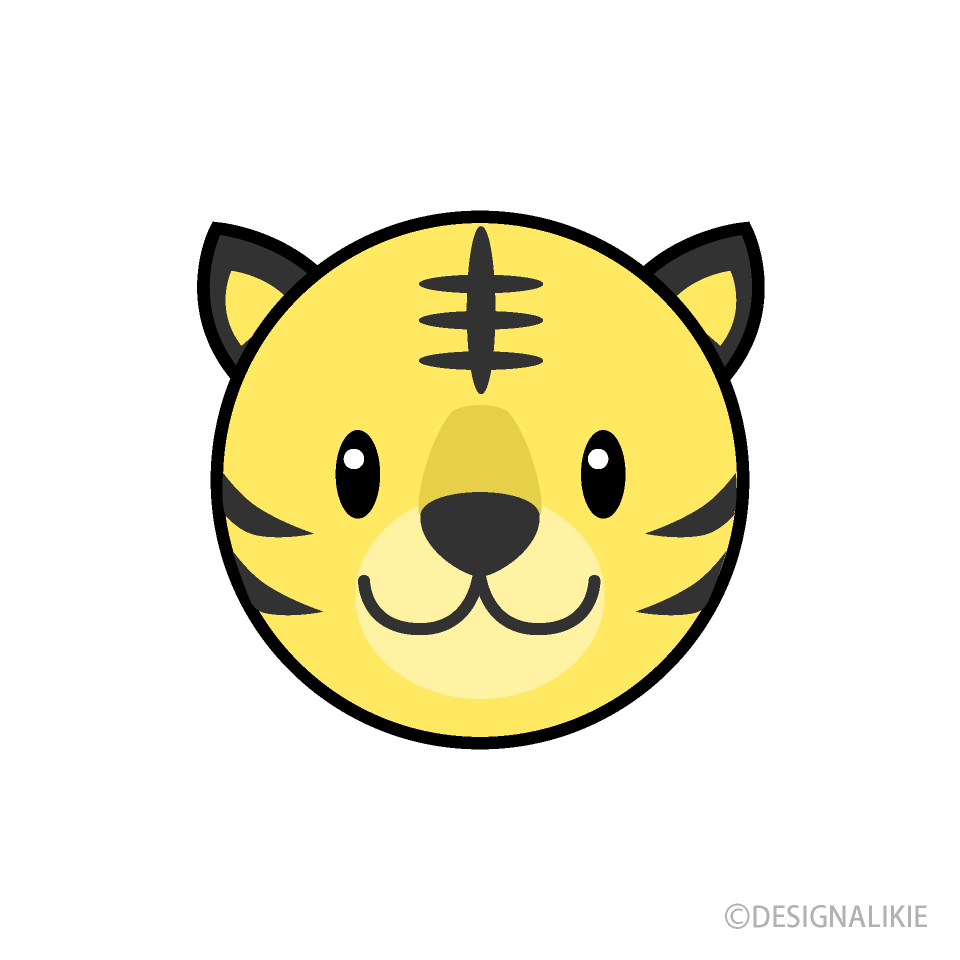 Cara de tigre simple Gratis Dibujos Animados Imágene｜Illustoon ES