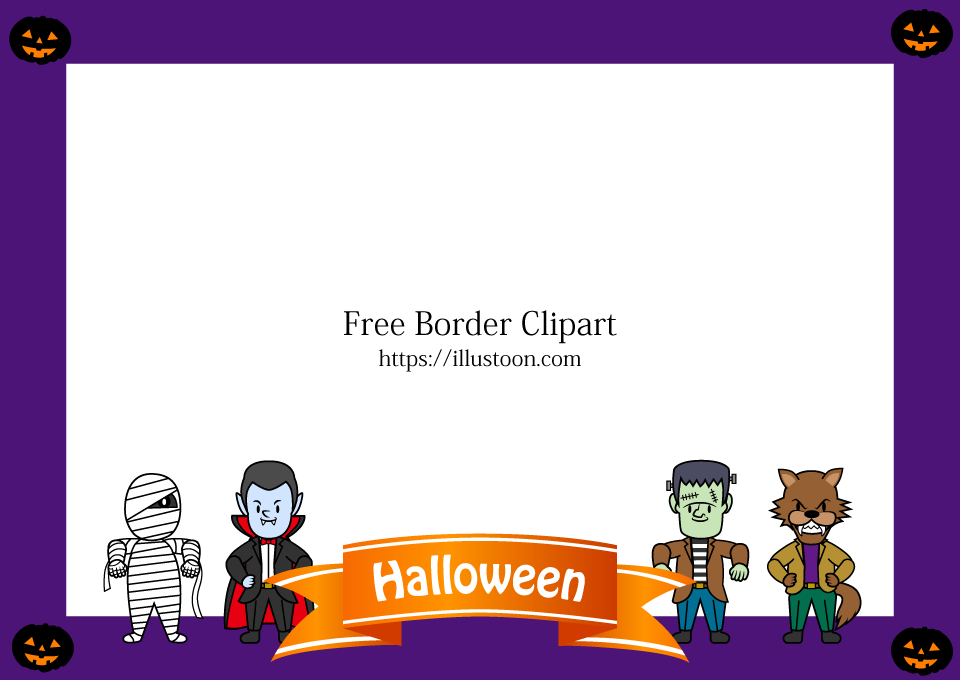 Halloween Monsters Border