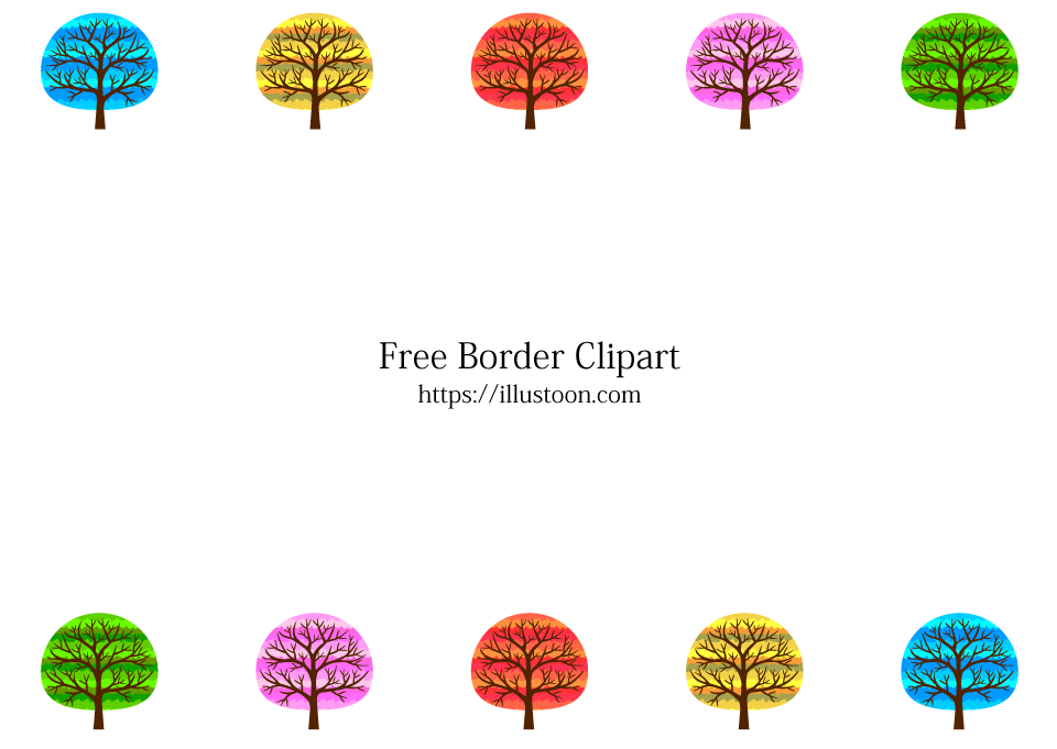 Colorful Trees Border
