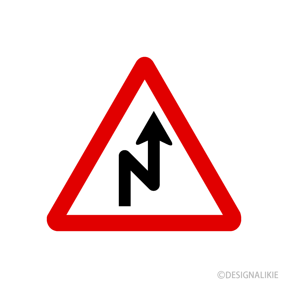 Double Curve Caution Sign