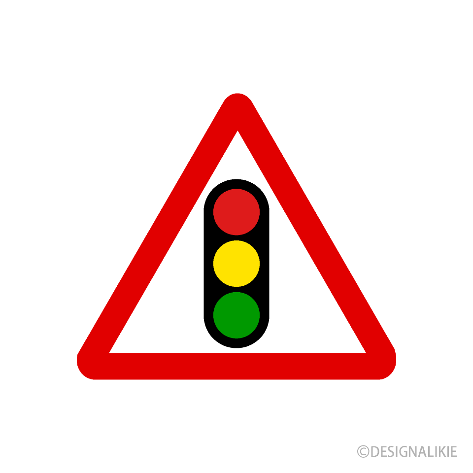 Traffic Light Caution Sign