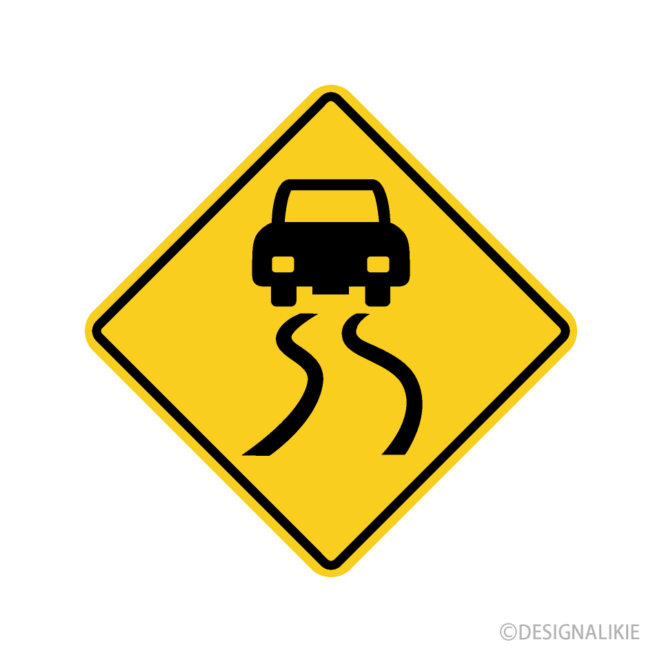 Slippery Road Warning Sign