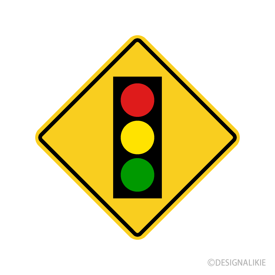La carretera se estrecha en la señal de advertencia derecha