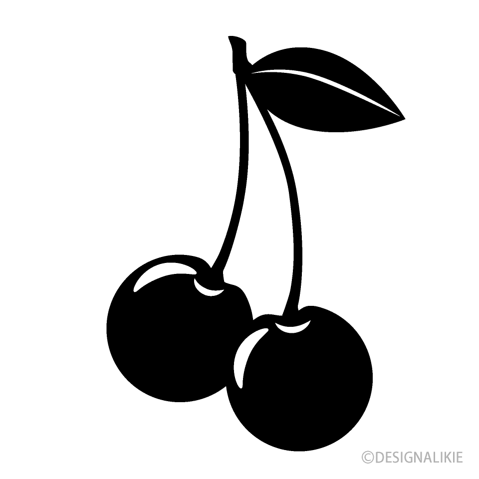 Black and White Cherry Clip Art Free Pictures ｜ Illustoon.