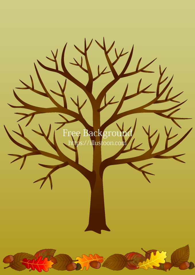 Tree and Acorn Leaves Background